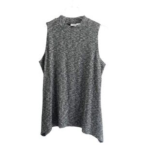 Cato Sleeveless Knit Mock Neck Tunic Large Black